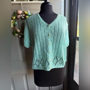 Vintage Adriana Berman Sport woven button cardigan, size large